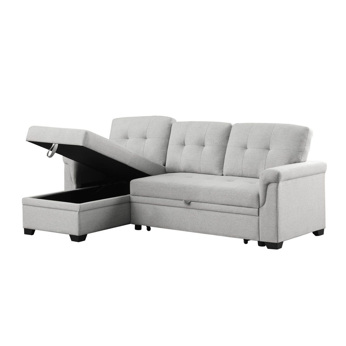 Latitude Run® Modern Sofa Ashlyn 84" Reversible Sleeper Sectional Sofa ... for Creating a comfortable sleep solution that doubles as stylish seating