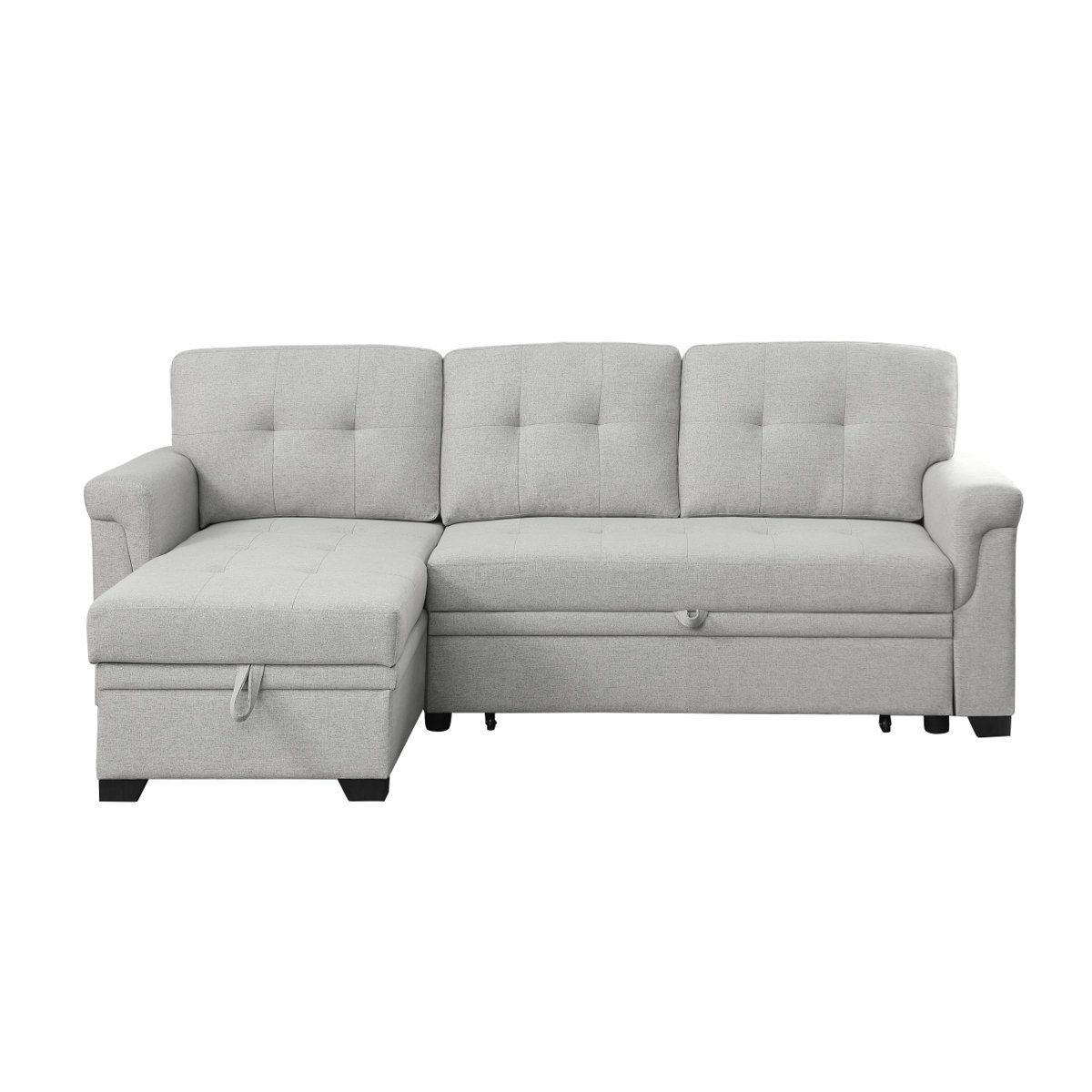Latitude Run® Modern Sofa Ashlyn 84" Reversible Sleeper Sectional Sofa ... with regard to Ashlyn Dark Gray Reversible Sleeper Sectional Sofa With Storage Chaise, Usb...