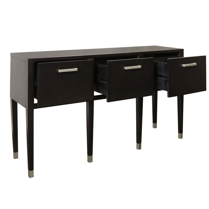 Latitude Run® Modern Three Drawer Console Table | Wayfair inside Hector 3 Drawer Console Table Black