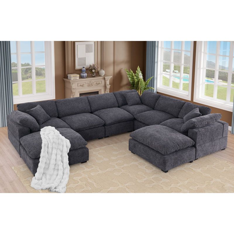 Latitude Run® Worthland 143.2" Wide Chenille Reversible Corner ... inside Exploring the Design Elements That Make the Celine 128"W Chenille Corner Sectional Sofa Special