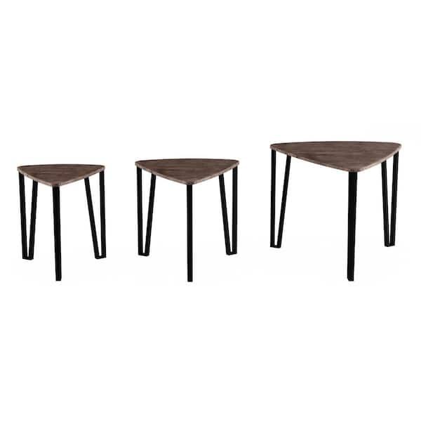 Lavish Home Modern Woodgrain Contemporary Nesting Accent Tables (Set Of ... within Lavish Home Pair Nesting Accent Tables With Tray Top, Black
