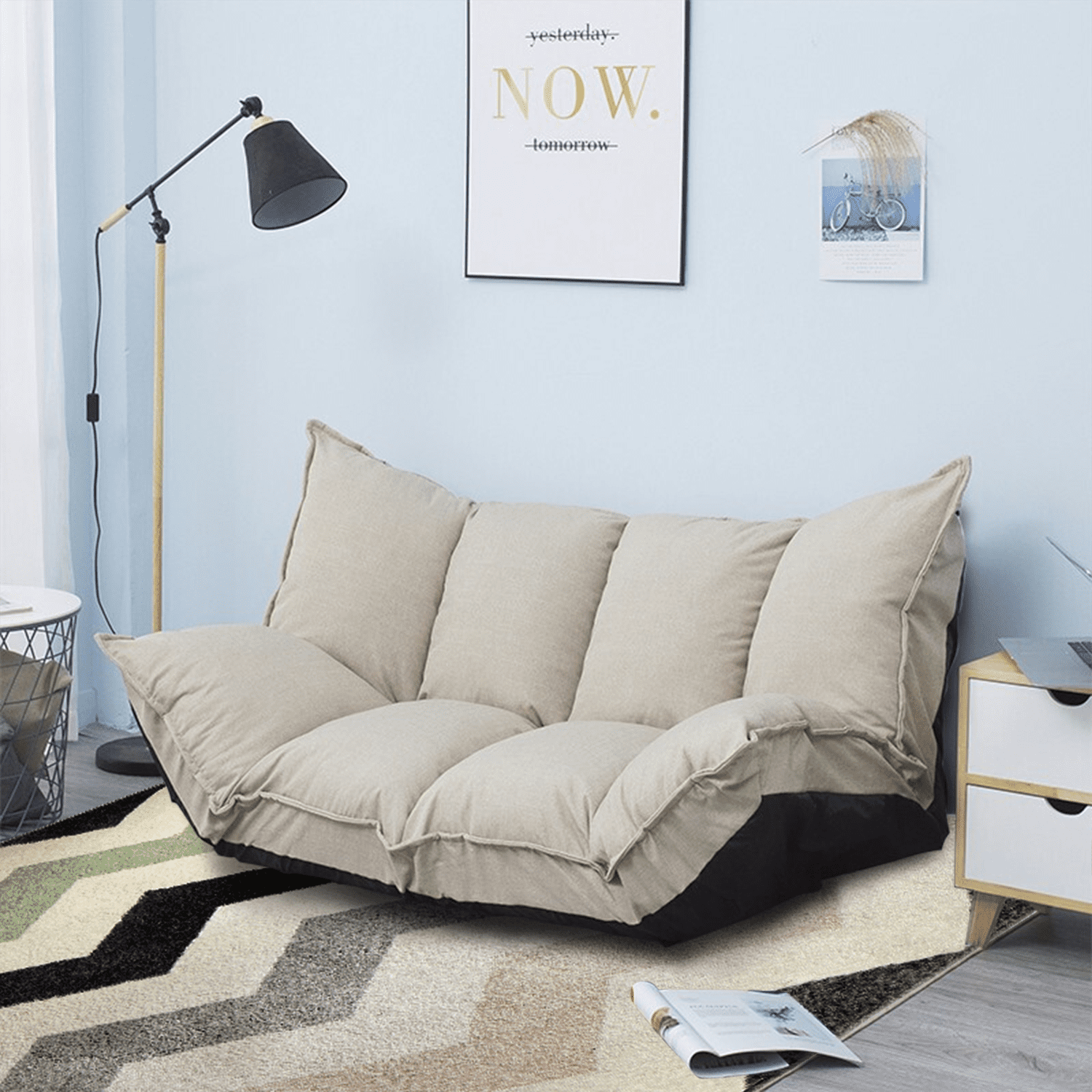 Lazy Sofa Futons Sets Folding Sofa Bed Adjustable Sofa Tv Floor Couch ... regarding Gewnee 65 "3-In-1 Foldable Large Size Sofa Bed, Beige