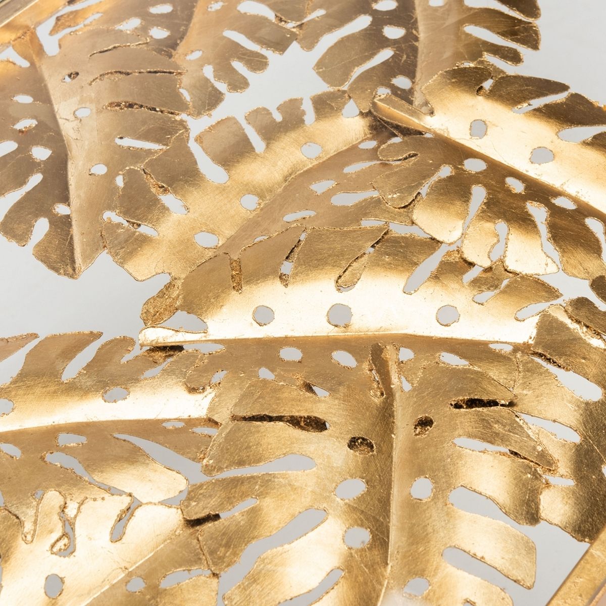 Leilani Palm Leaf Coffee Table - Gold Leaf - Devolder Designs inside The Art of Accessorizing with the Leilani Palm Leaf Console Table Gold and Glass Edition
