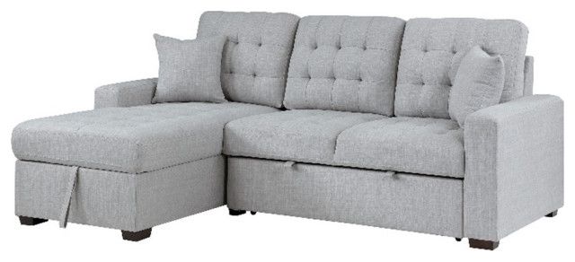 Lexicon Mccafferty 2-Piece Fabric Pull-Out Bed &amp;amp; Left Chaise In Gray ... pertaining to Lexicon Mccafferty 2-Piece Fabric Pull-Out Bed &amp;amp; Left Chaise In Gray