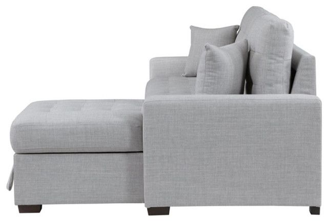 Lexicon Mccafferty 2-Piece Fabric Pull-Out Bed &amp;amp; Right Chaise In Gray ... pertaining to Comfort and Functionality in One Seamless Piece