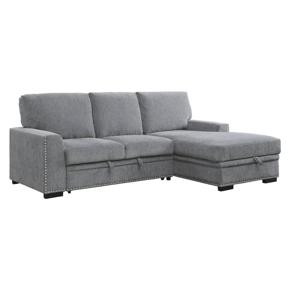 Lexicon Morelia Chenille Sectional With Pull Out Bed And Storage In ... intended for Maximizing Your Living Room with the Versatile Morelia Dark Gray Sectional