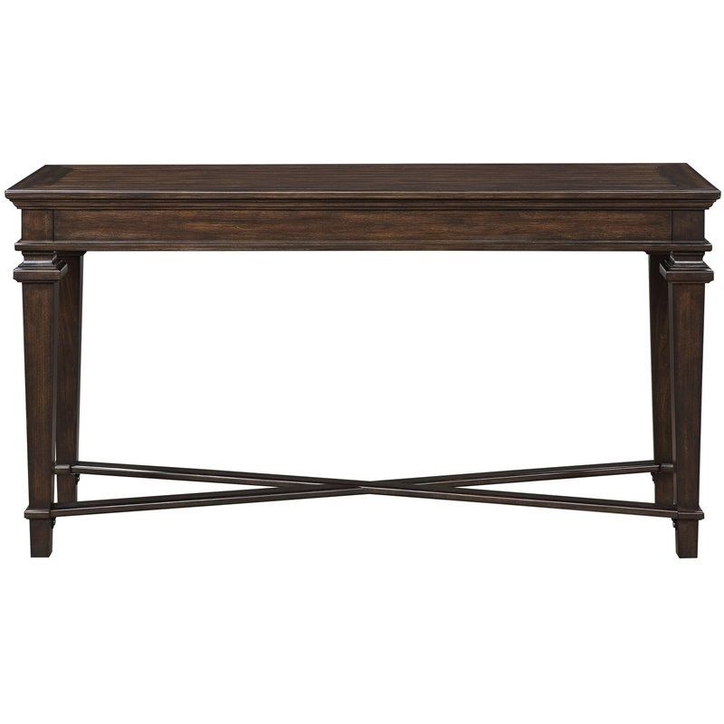 Lexicon Tobias 56&amp;quot; Traditional Wooden Console Table In Espresso | Homesquare pertaining to The Enduring Charm of the Lexicon Tobias Console Table Espresso Wood