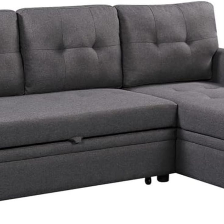 Lilola Home Ashlyn Dark Gray Reversible Sleeper Sectional Sofa With ... regarding Integrated Comfort Exploring the Features of a Sleeper Sectional with USB
