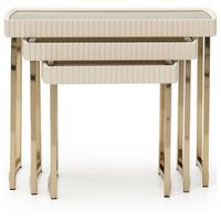 Lisbon Nesting Tables, Set Of 3, Silken Matte Cream - Contemporary ... intended for Understanding the Enduring Appeal of Silken Matte Cream Lisbon Tables