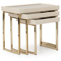 Lisbon Nesting Tables, Set Of 3, Silken Matte Cream - Contemporary ... with regard to Lisbon Nesting Tables, Set Of 3, Silken Matte Cream