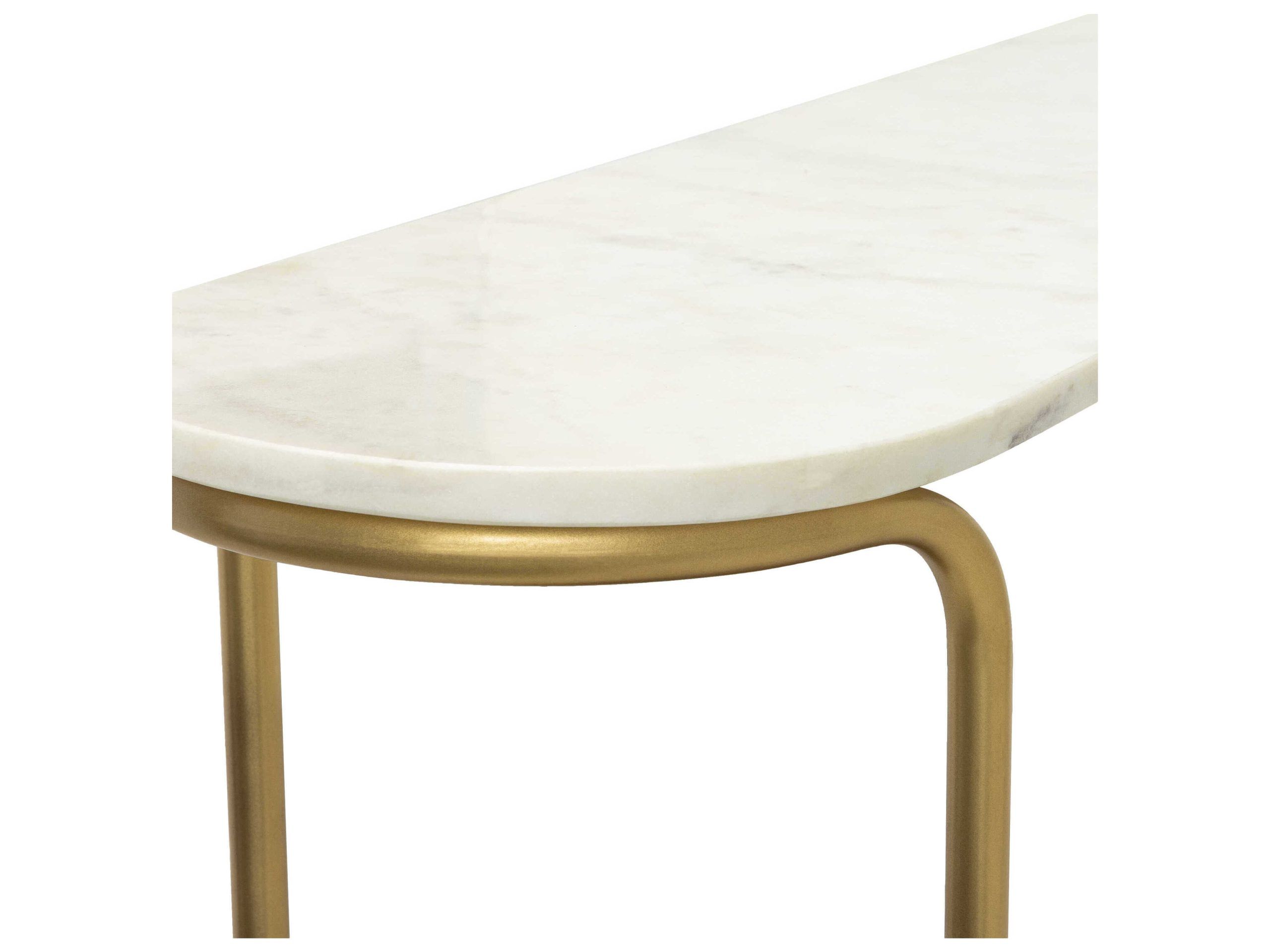 Livabliss By Surya Nicola Oval Marble White Brown Gold Console Table ... throughout Your Guide to Styling the Surya Nicola NCL-100 Console Table