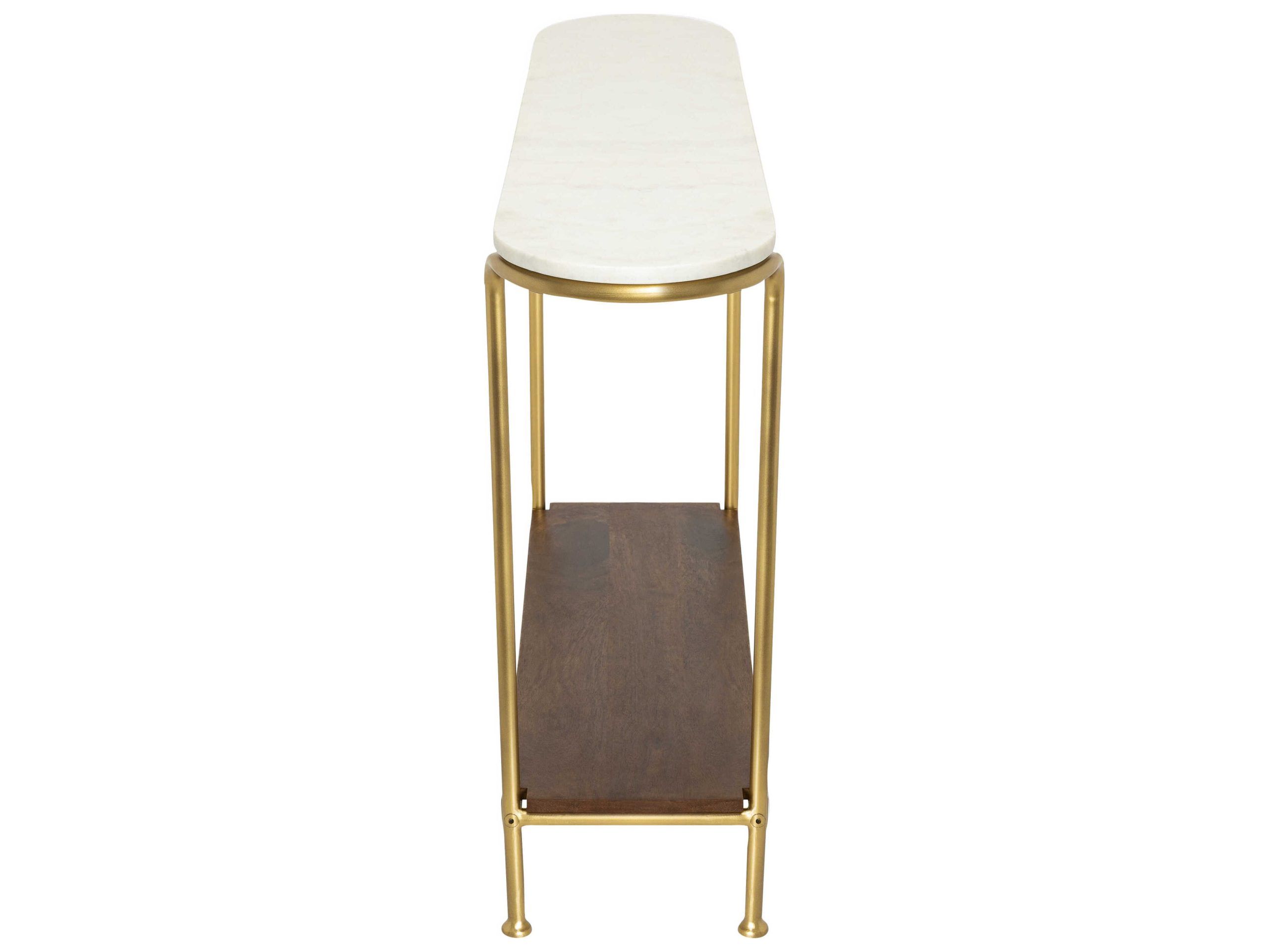 Livabliss By Surya Nicola Oval Marble White Brown Gold Console Table ... within Surya Nicola Ncl-100 Console Table, White/Brown/Gold
