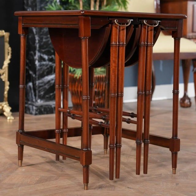 Mahogany Nesting Tables - Set Of 3 | Chairish throughout Lynda Nesting Tables, Mahogany