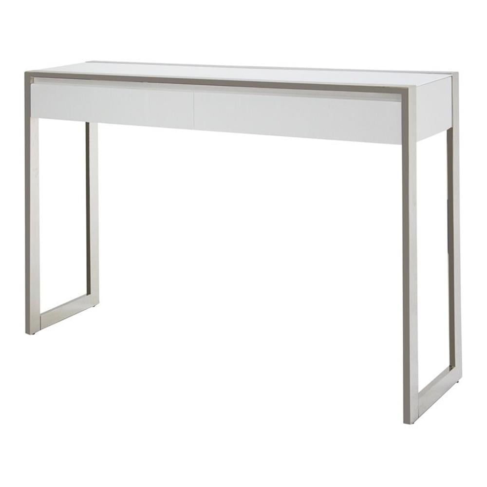 Maklaine Modern Engineered Wood Console Table In Glossy White - Walmart.com for Understanding the Artistry Behind Maklaine's Gloss Lacquer Finish