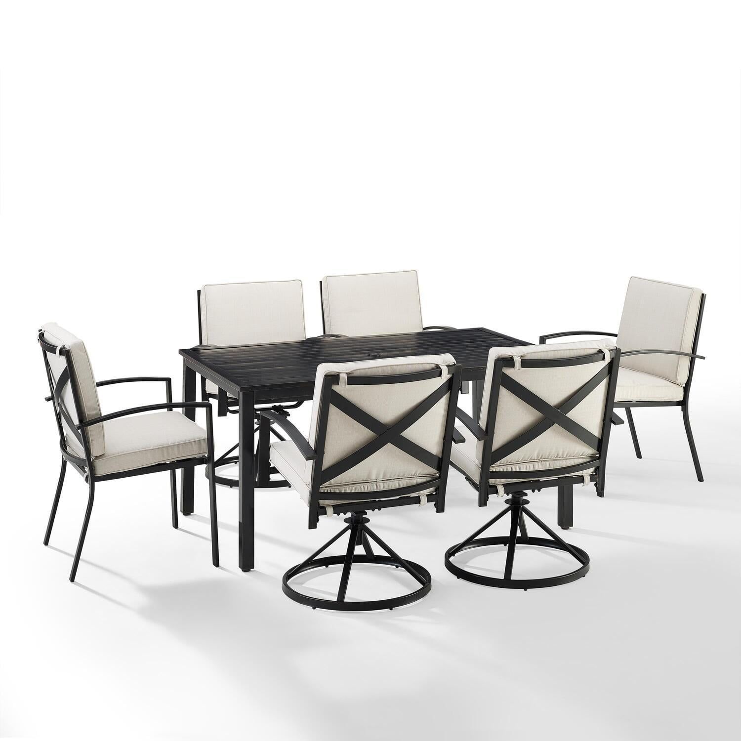 Maykoosh Shabby Chic 7Pc Outdoor Metal Dining Set Oatmeal/Oil Rubbed ... in Style and Durability A Look at the Kaplan 7-Piece Outdoor Dining Set