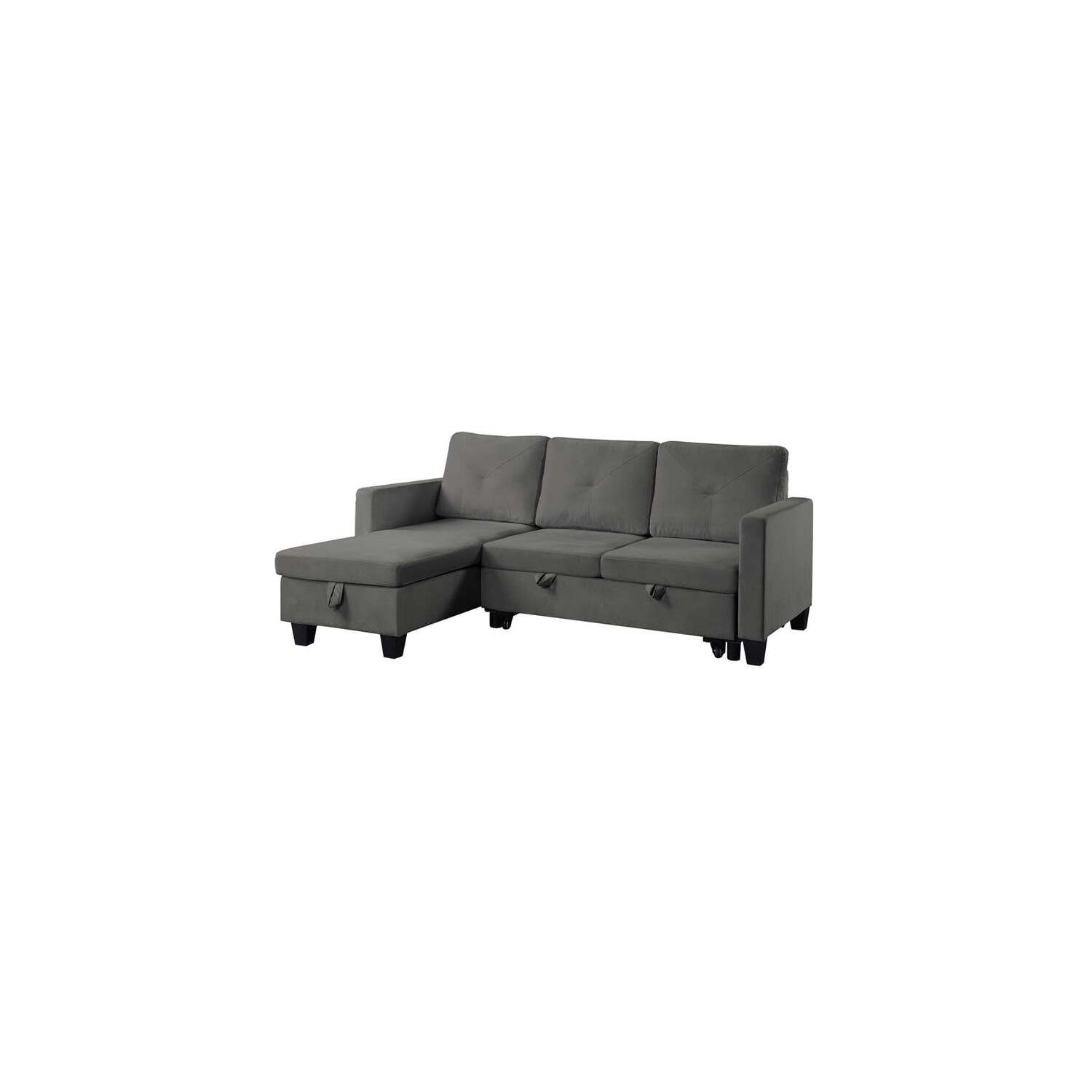 Maykoosh Urban Oasis Velvet Reversible Sleeper Sectional Sofa With ... within Understanding the Versatility of Ivy Dark Gray Velvet Reversible Sleeper Sectional Sofa With Storage Chaise