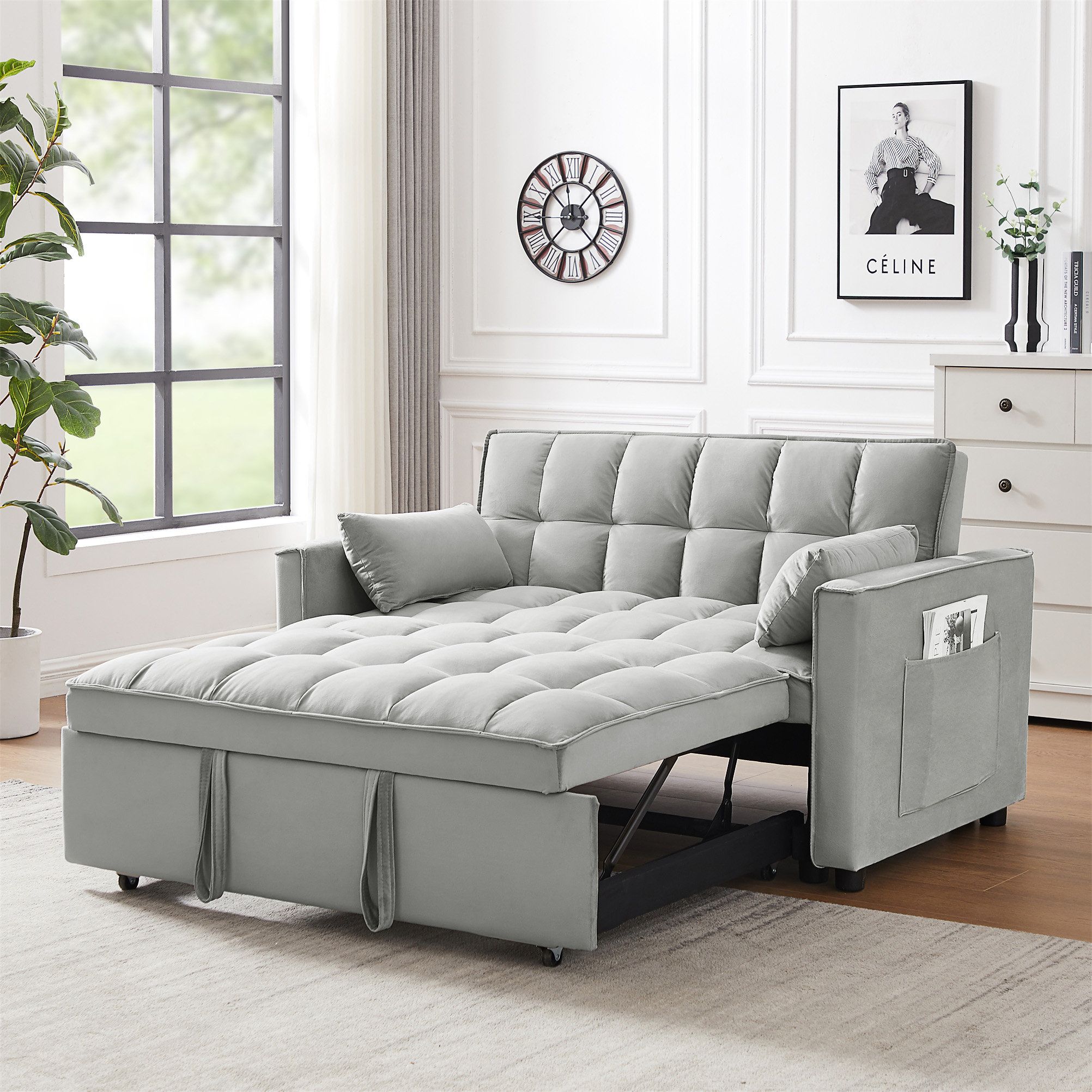 Mercer41 Modern Velvet Loveseat Futon Sofa Couch W/Pullout Bed | Wayfair with Your Questions Answered About the Gewnee Loveseat Futon Pullout Bed