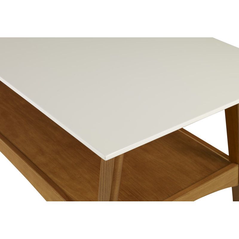 Mercury Row® Quint Mid Century Modern Coffee Table - Castanho/White ... with Quint Accent Table