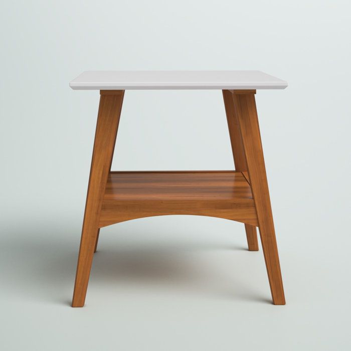 Mercury Row® Quint Mid Century Modern End Table - Castanho/White Finish ... inside Quint Accent Table