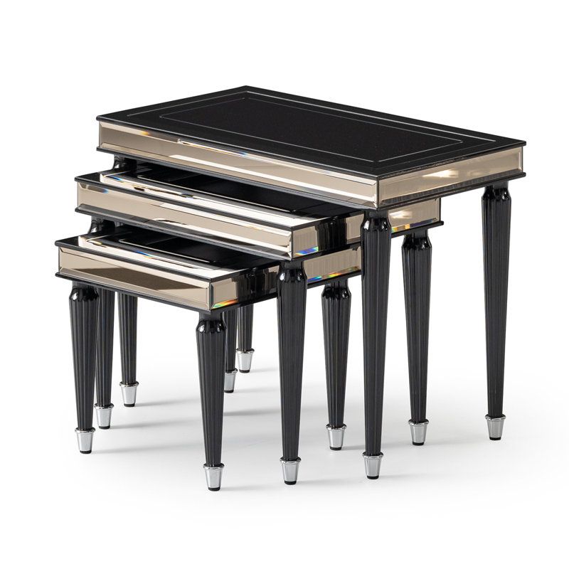Michael Amini La Francaise Nesting Tables, Set Of 3 - Black Ice | Wayfair in Design Philosophy Behind the Popular La Francaise Nesting Tables Collection
