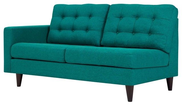 Modern Contemporary Urban Living Loveseat Sofa, Fabric - Midcentury ... throughout Transforming Small Spaces The Aqua Blue Tufted Sofa Bed for Urban Dwellers