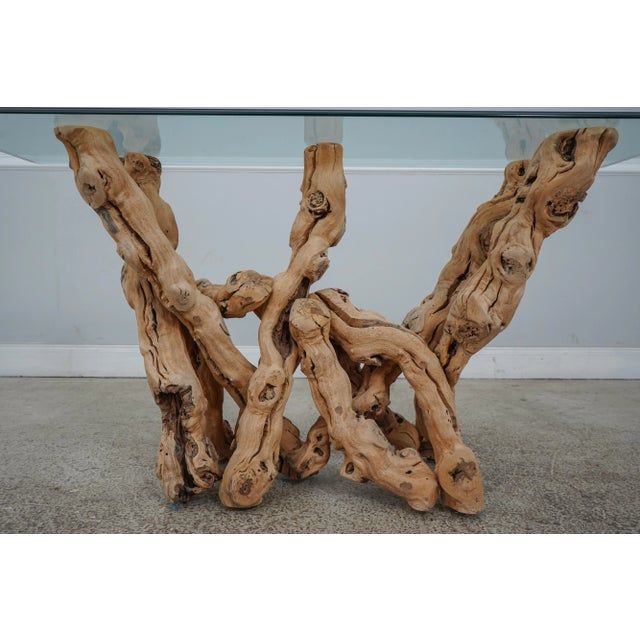 Modern Design Driftwood Base Console Hall Table | Chairish pertaining to Design Principles That Define Exceptional Console Table Creation