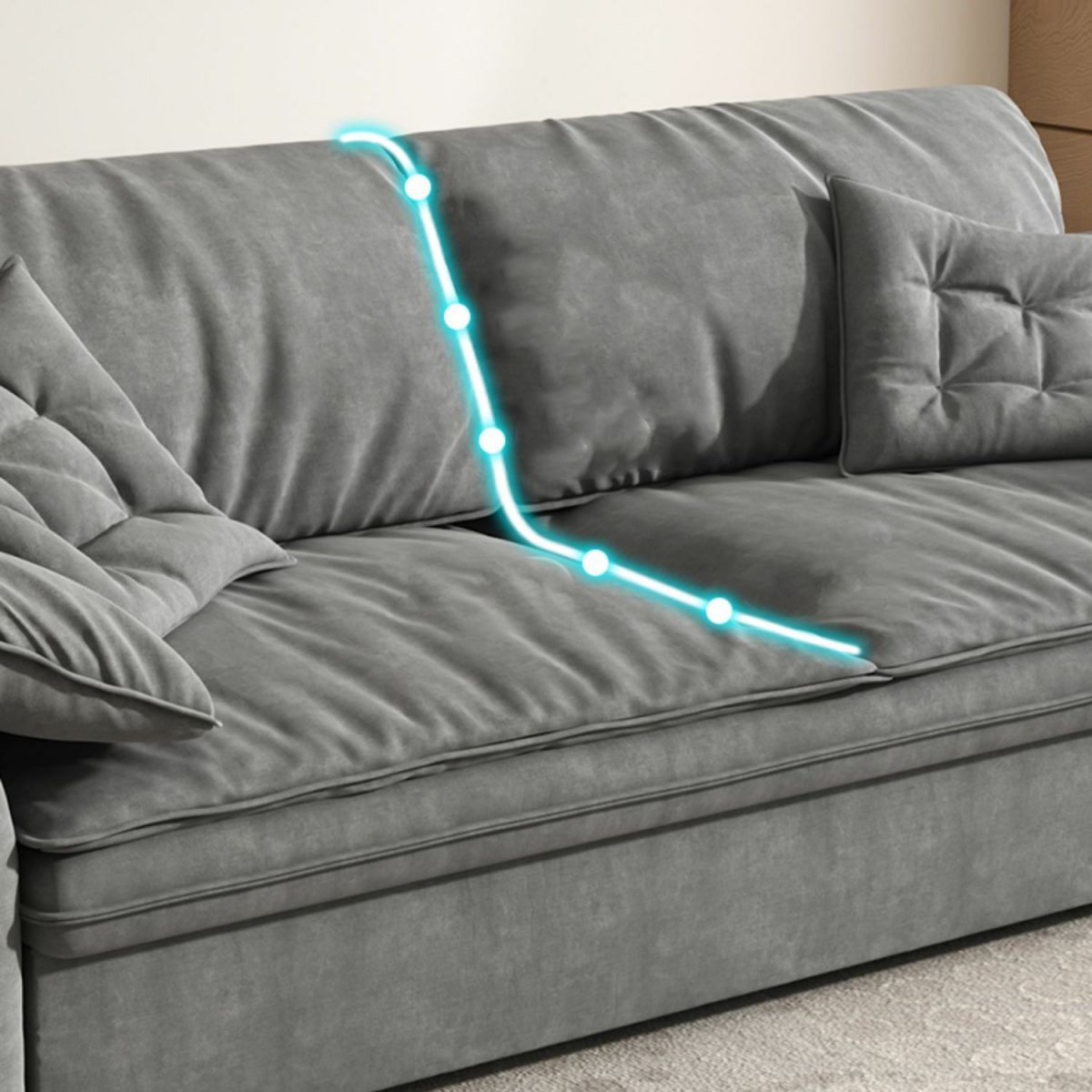 Modern Grey Microfiber Sleeper Sofa With Black Metal Frame And Pillow ... pertaining to Understanding the Appeal of Modern Sleeper Sofa Design