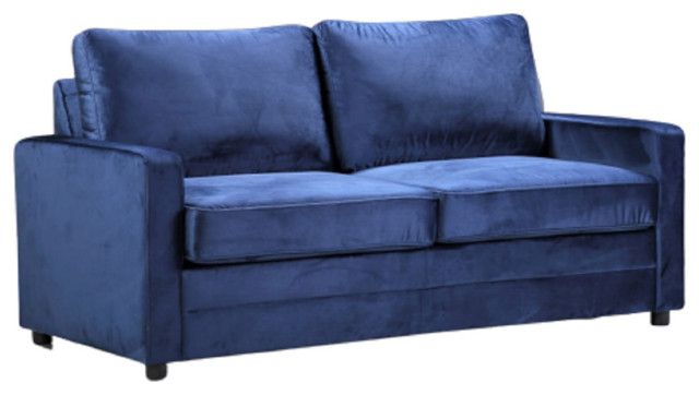 Modern Sleeper Sofa, Soft Velvet Upholstered Seat & Padded Track Arms ... with regard to Maximizing Small Spaces with a Stylish Black Velvet Sleeper Sofa