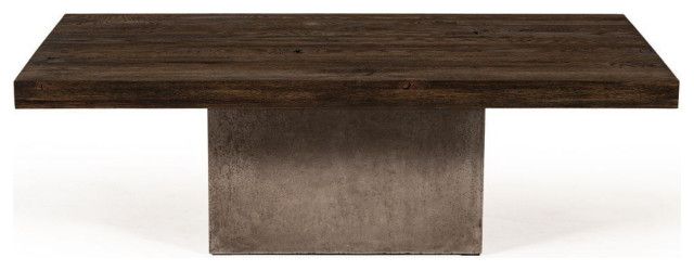 Modrest Renzo Modern Oak And Concrete Coffee Table - Industrial ... in Exploring the Durability and Appeal of Modrest Renzo's Oak and Concrete Console