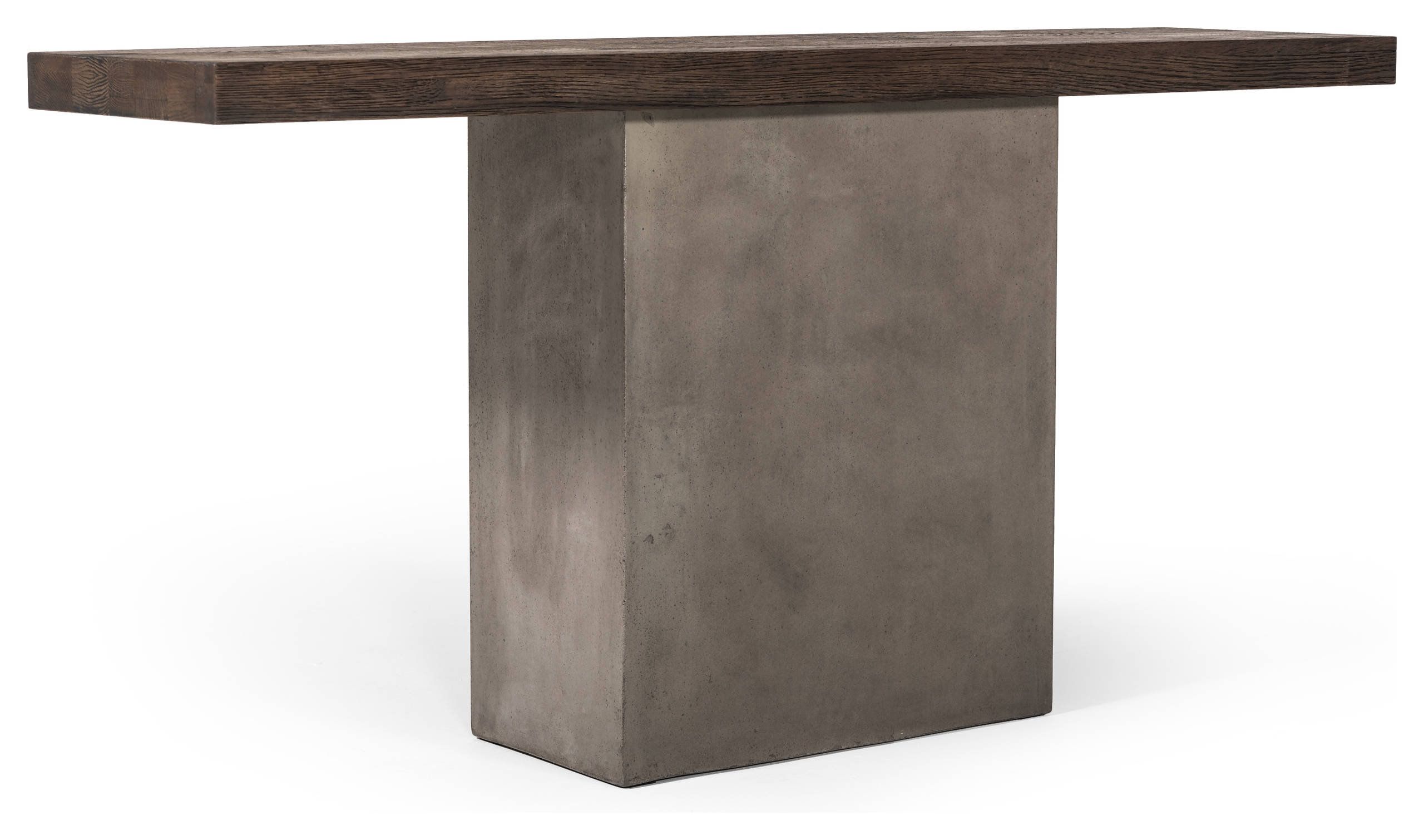 Modrest Renzo Modern Oak And Concrete Console Table - Industrial ... inside Modrest Renzo Modern Oak And Concrete Console Table