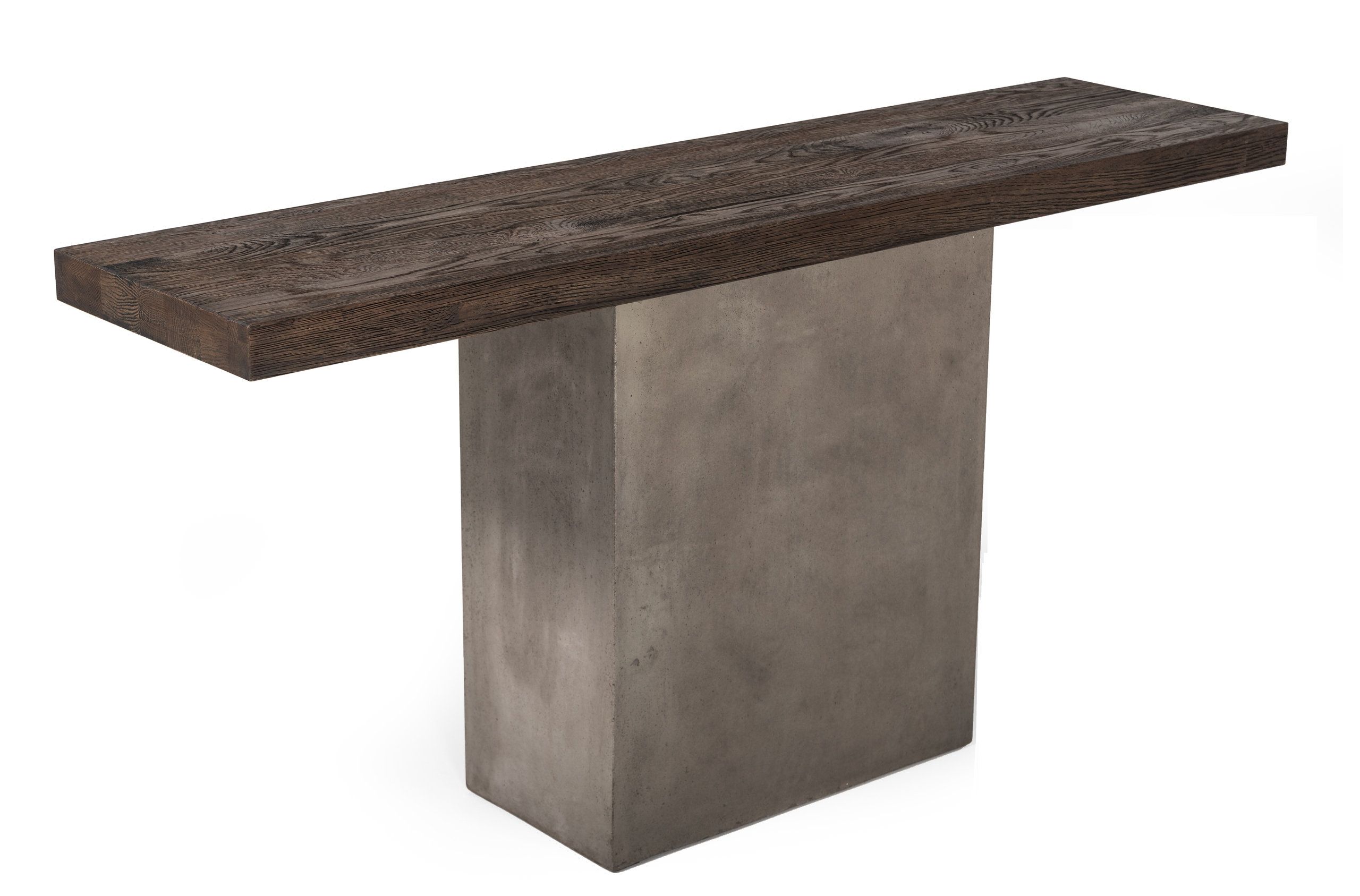 Modrest Renzo Modern Oak And Concrete Console Table - Industrial ... with regard to Exploring the Durability and Appeal of Modrest Renzo's Oak and Concrete Console