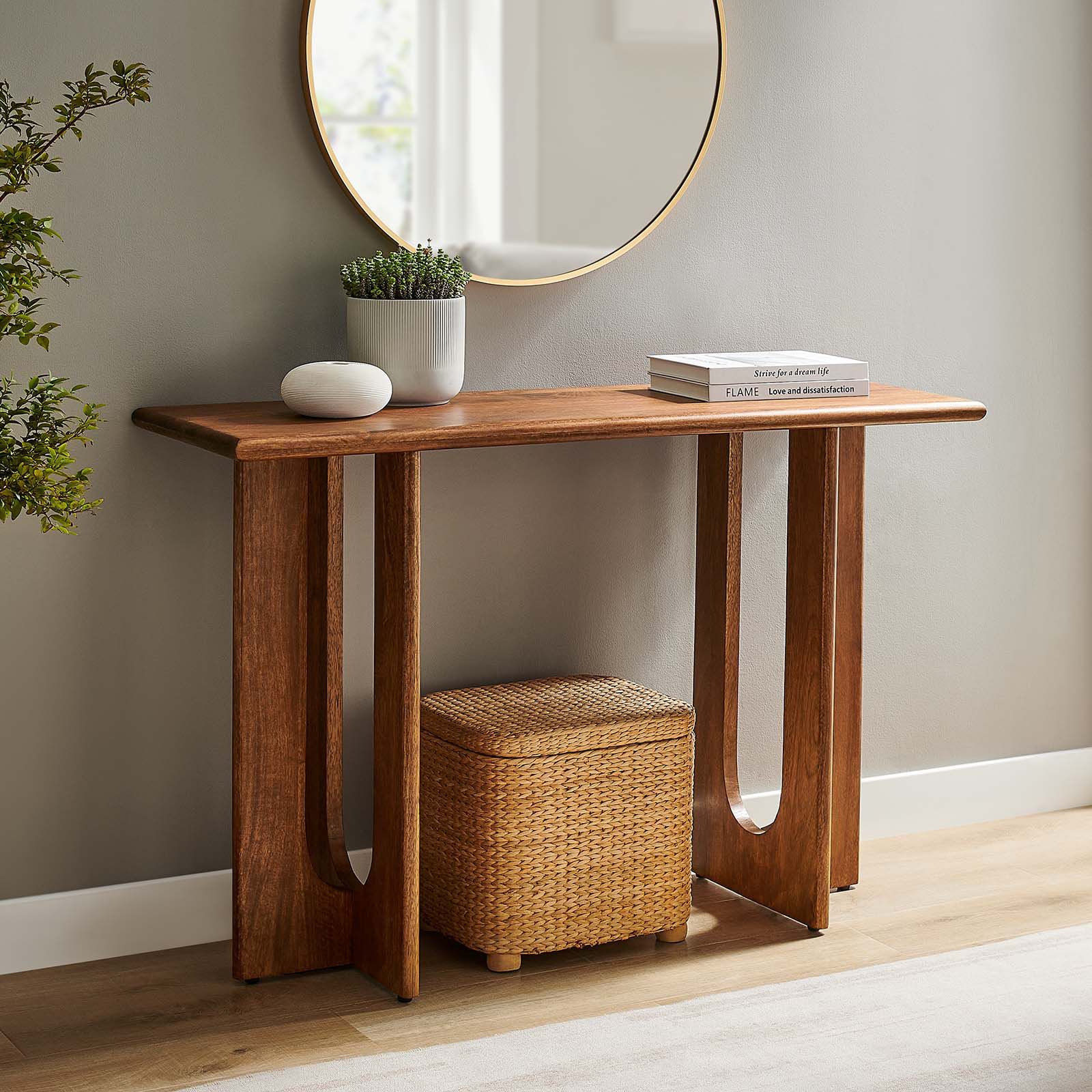 Modway Rivian 46&amp;quot; Console Table &amp;amp; Reviews | Wayfair with regard to Understanding the Rivian 46 inch console table oak finish in modern interior design