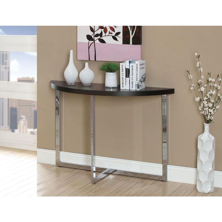 Monarch Specialties Cappuccino And Chrome Console Table I 3039 - The ... regarding Creating Cohesion with Everdon Sofa Table in Cappuccino for Your Home