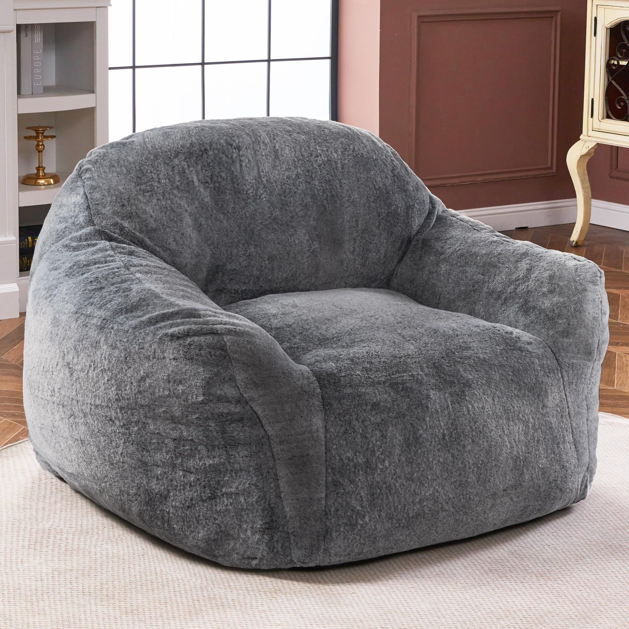 Mua Homguava Giant Bean Bag Chair,Bean Bag Sofa Chair With Armrests, Bean Bag Couch Stuffed High ... inside Transforming Spaces The Versatile Gewnee Bean Bag Sofa Chair with Armrests