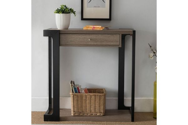 Myka 1-Drawer Console Table for Furniture Of America Vasket Contemporary Metal 1-Drawer Sofa Table In Gray