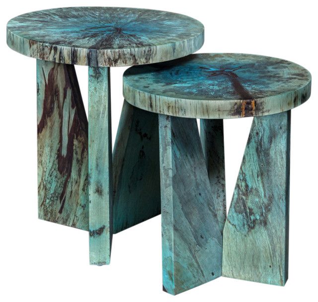 Nadette Natural Nesting Tables - Farmhouse - Coffee Table Sets - By ... with The Story Behind Uttermost&amp;#039;s Nadette Blue Collection and Its Timeless Appeal