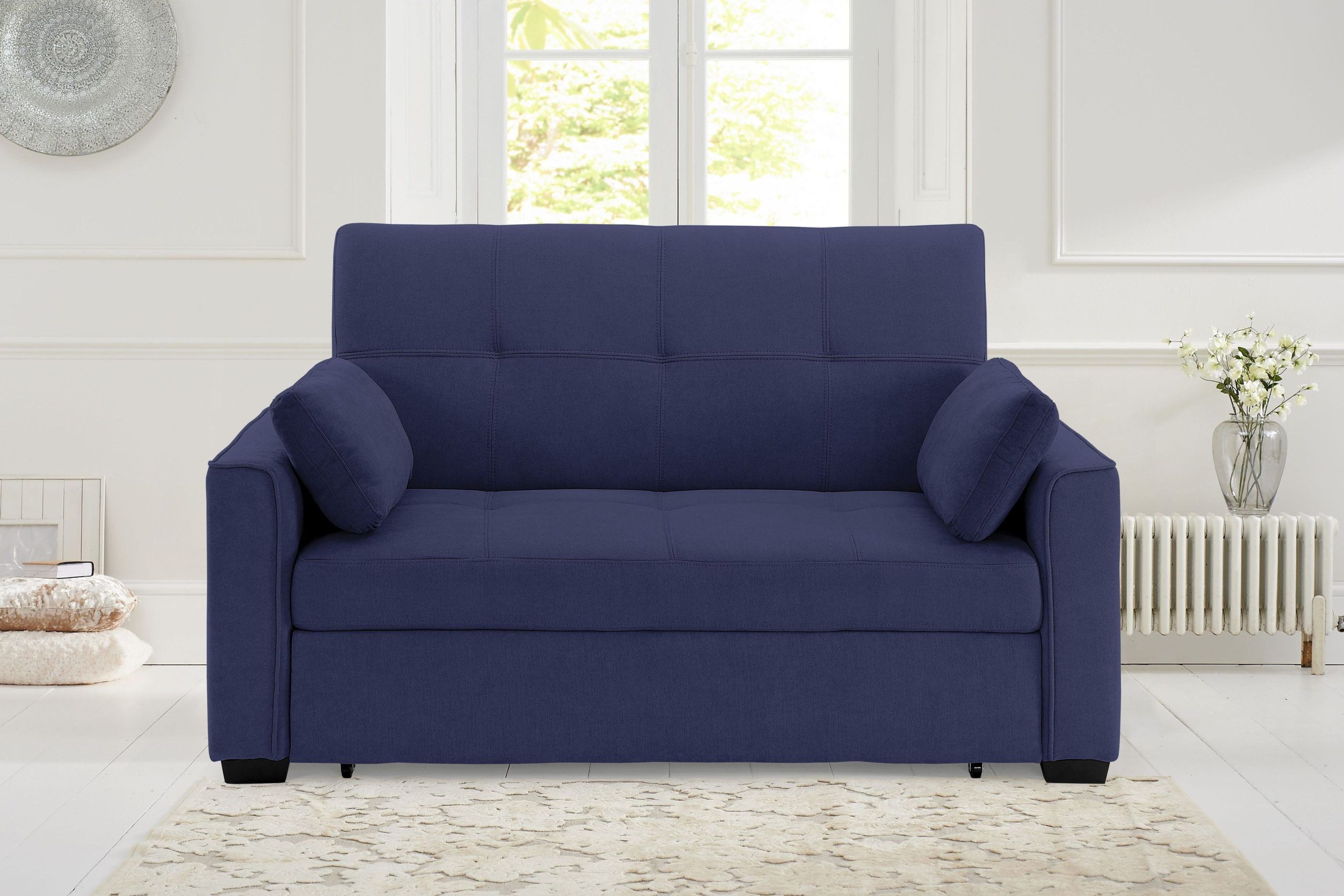 Nantucket Pull-Out Chenille Sleeper Sofa With Accent Pillows, Twin Size ... intended for Nantucket Pull-Out Chenille Sleeper Sofa With Accent Pillows, Charcoal, Twin