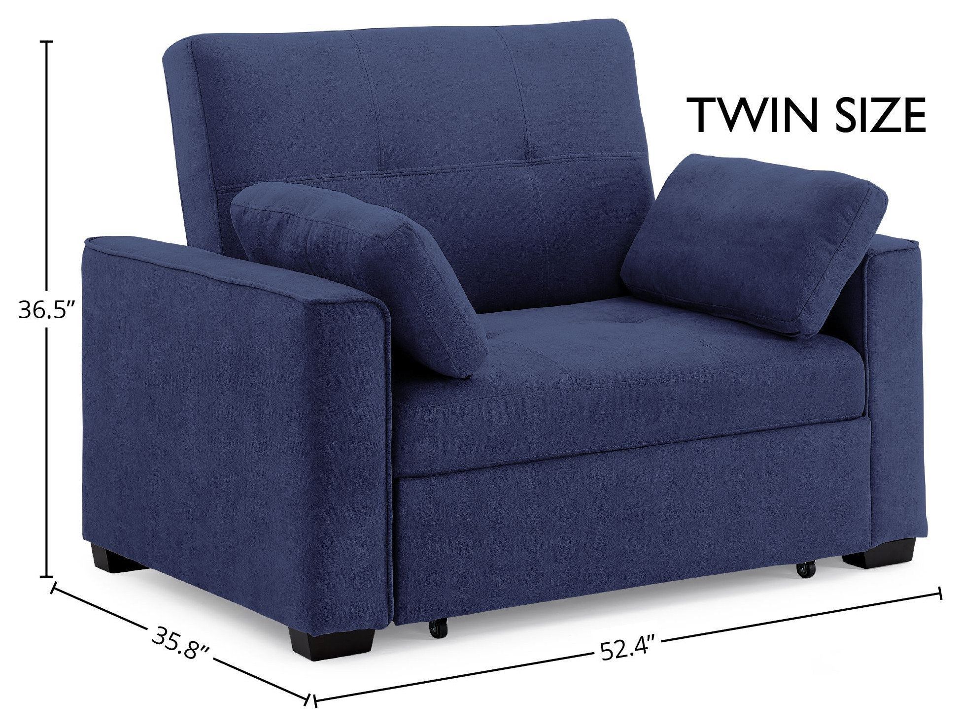 Nantucket Pull-Out Chenille Sleeper Sofa With Accent Pillows, Twin - Transitional - Sleeper ... for Nantucket Pull-Out Chenille Sleeper Sofa With Accent Pillows, Charcoal, Twin