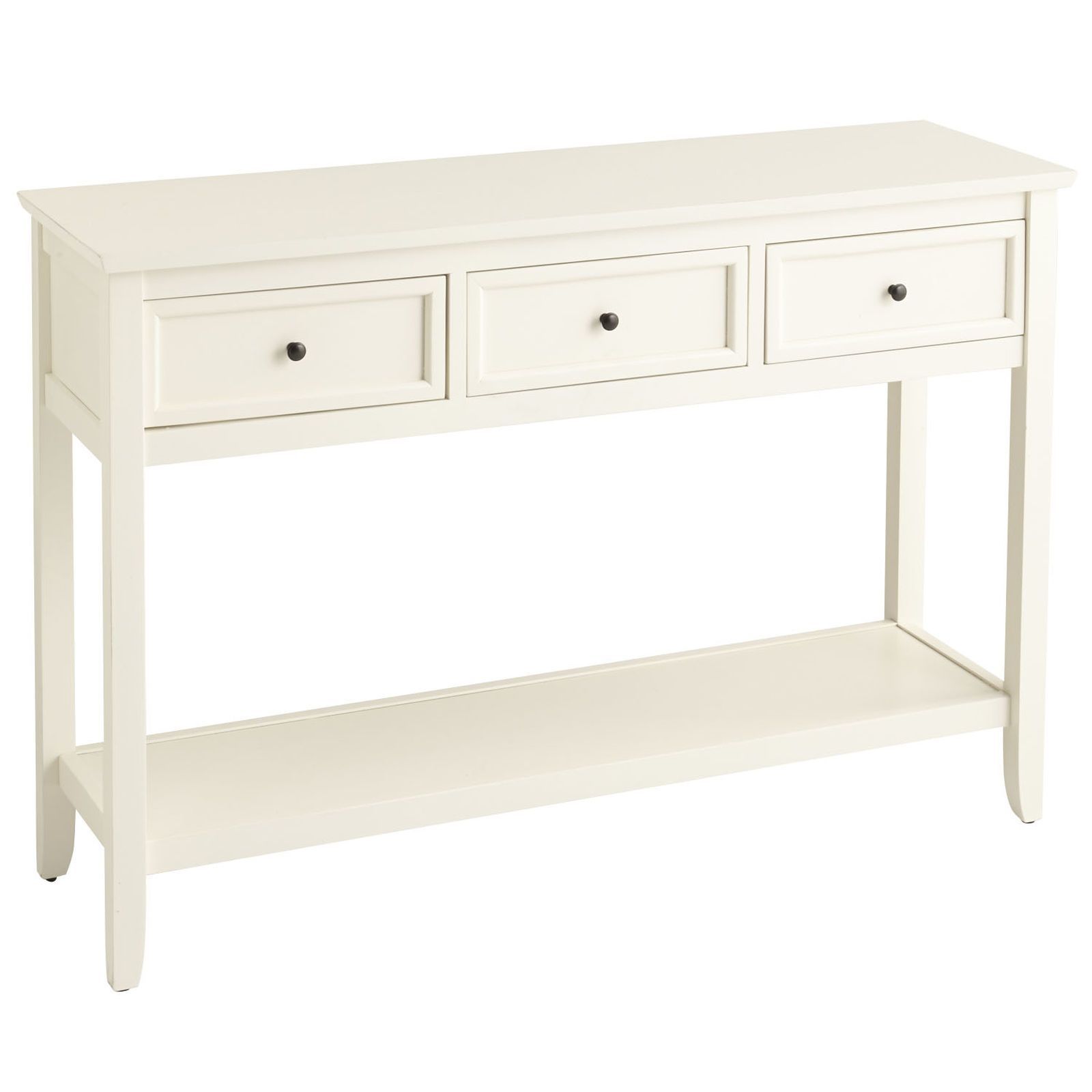 Narrow Console Table Drawers - Designer Picks & Photos intended for Traditional Console Table With Drawer And Lower Shelf In Slim Design, White