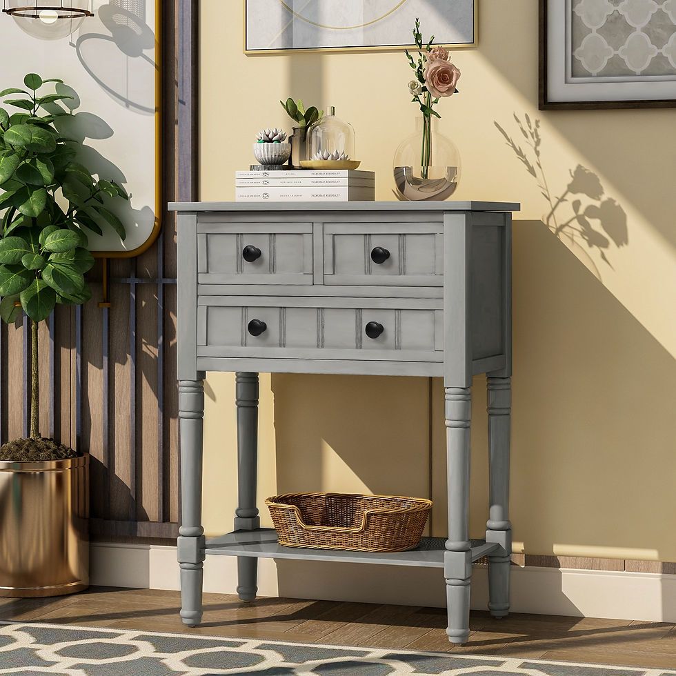 Narrow Console Table, Slim Sofa Table With Three Storage Drawers And ... intended for Narrow Console Table With Three Storage Drawers, Espresso