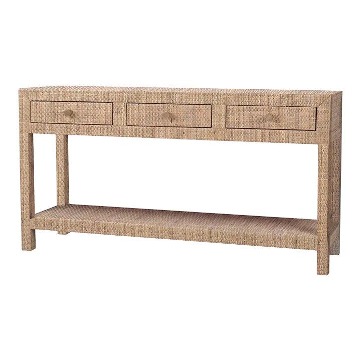 Natural Rattan Console Table | Chairish pertaining to Caring for Your Natalia Natural Rattan Console Table A Comprehensive Guide
