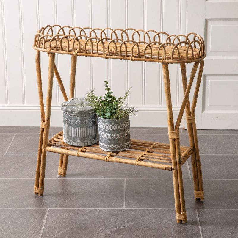 Natural Rattan Console Table With Lower Shelf | Foter throughout Caring for Your Natalia Natural Rattan Console Table A Comprehensive Guide