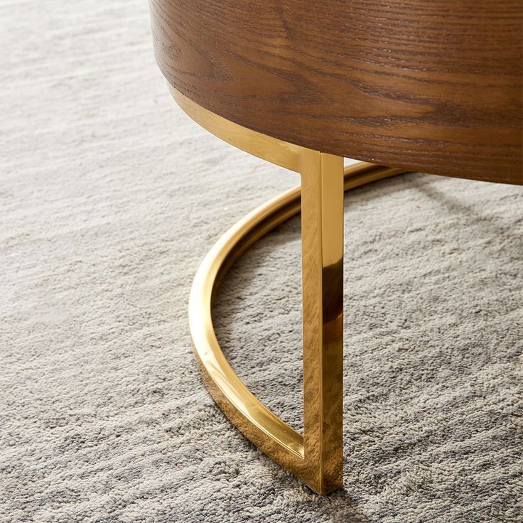 Nesnesis Round Wood Lift-Top Nesting Coffee Table With Rotatable Drawers White & Walnut-Homary ... with regard to Tips for Caring for Your Nesnesis Round Coffee Table
