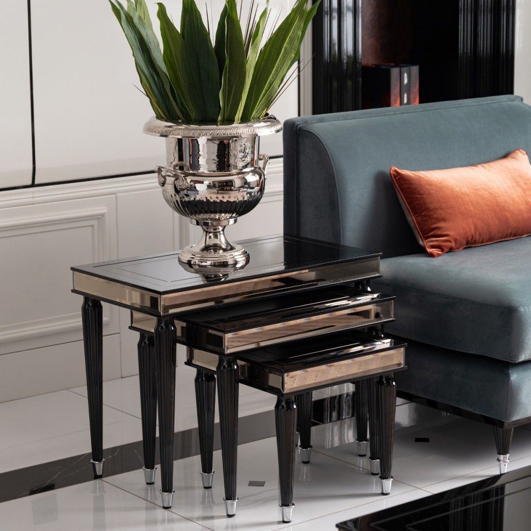 Nesting Tables Black Ice La Francise Collection By Michael Amini. Lfr ... with Design Philosophy Behind the Popular La Francaise Nesting Tables Collection