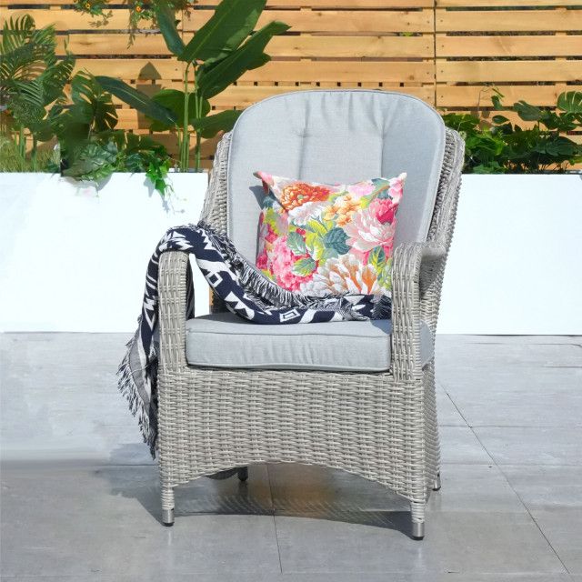 New Aluminium Coated Rectangular Table With 6 Wicker Armchairs ... pertaining to Enhancing Your Patio Area with Quality Seating Solutions