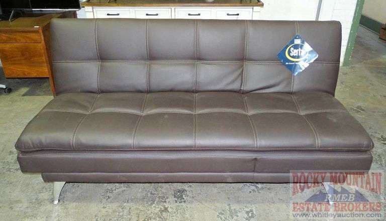 New Serta "Meredith" Convertible Pillow-Top Sofa With Lounger, Bed And ... intended for Convertible Sofa Bed With Padded Upholstery, Pillows & Charging Ports, Black