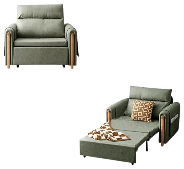 North American Fabric Sleeper Sofa With Storage - Contemporary ... for Making the Most of Small Spaces with a 54-inch Green Sleeper Sofa