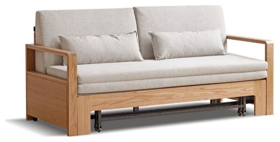 North American Oak Solid Wood Sofa Bed Modern Multifunctional ... inside Maximizing Space with MultiFunctional Sofa Beds Made from Premium Oak Wood