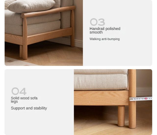 North American Oak Solid Wood Sofa Bed Sleepers Sofa - Midcentury ... intended for Understanding the durability benefits of North American oak in solid wood sofa bed construction