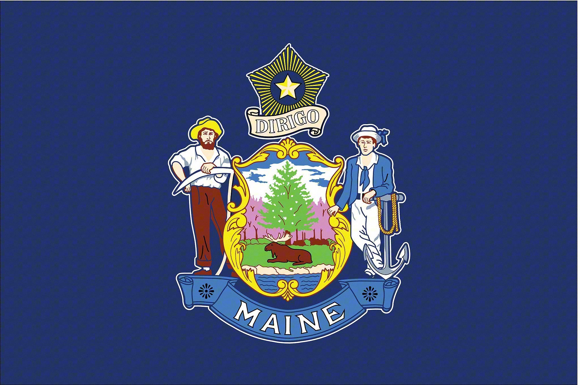 Nylglo Maine State Flag, 3 Fth X 5 Ftw, Outdoor - 2Nek1|142260 - Grainger intended for Designing Memorable Gatherings Around Your Maine 9-Piece Outdoor Dining Set